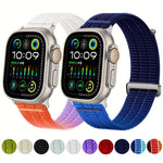 Bracelet de montre en nylon respirant Double-Link Cloud-Feel avec tête en métal, pour Apple Watch 46mm / 49mm / 45mm / 44mm, pour Apple Watch 42mm / 41mm / 40mm / 38mm