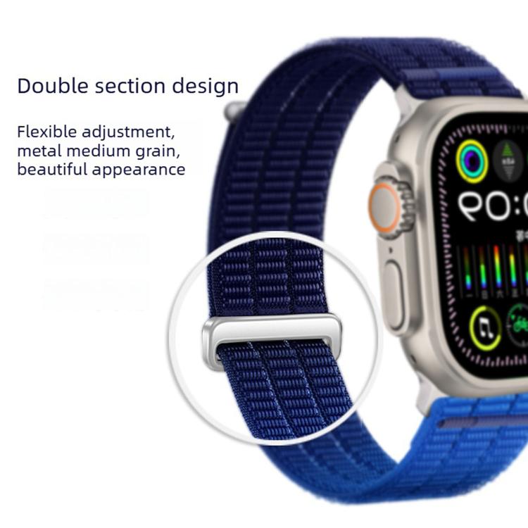 Bracelet de montre en nylon respirant Double-Link Cloud-Feel avec tête en métal, pour Apple Watch 46mm / 49mm / 45mm / 44mm, pour Apple Watch 42mm / 41mm / 40mm / 38mm