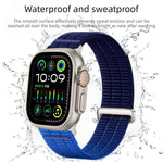 Bracelet de montre en nylon respirant Double-Link Cloud-Feel avec tête en métal, pour Apple Watch 46mm / 49mm / 45mm / 44mm, pour Apple Watch 42mm / 41mm / 40mm / 38mm