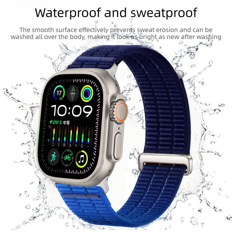 Bracelet de montre en nylon respirant Double-Link Cloud-Feel avec tête en métal, pour Apple Watch 46mm / 49mm / 45mm / 44mm, pour Apple Watch 42mm / 41mm / 40mm / 38mm