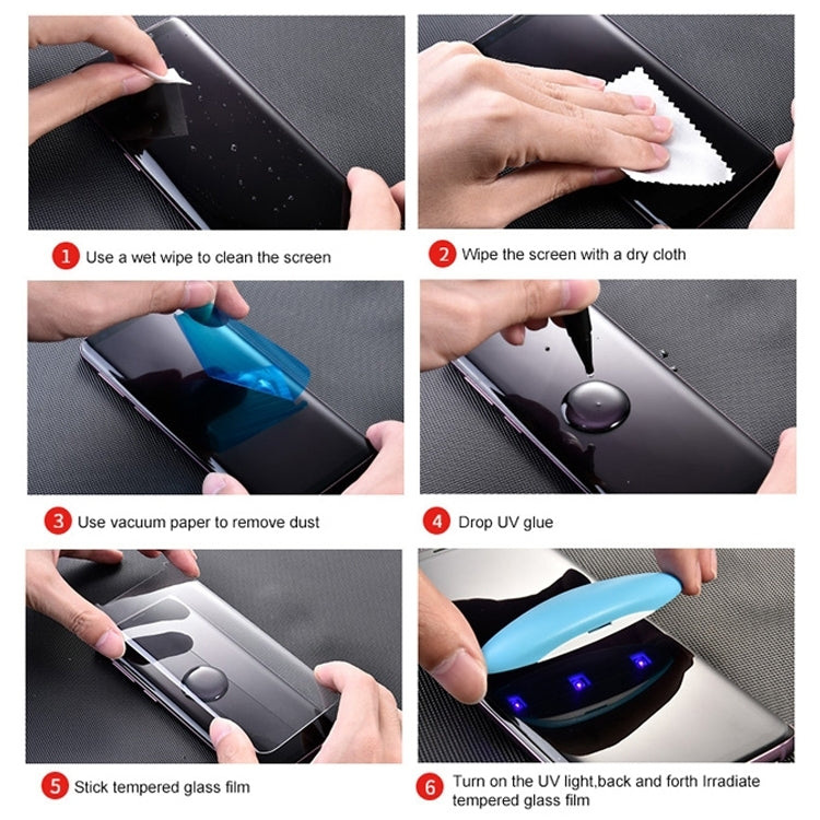 Verre trempé incurvé à colle liquide UV pour écran intégral, compatible avec Galaxy S8 (1 pièce), Galaxy S8 Plus (1 pièce), Galaxy S9 (1 pièce), Galaxy S9+ (1 pièce), Galaxy Note 8, Galaxy Note 9, Galaxy S10 5G (1 pièce), Huawei P20 Lite, Huawei P30…