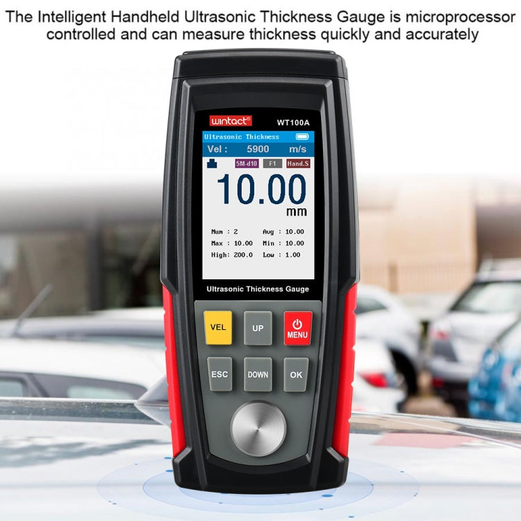 Jauge d'épaisseur ultrasonique numérique WT100A, testeur d'épaisseur métal haute précision avec charge USB, WT100A