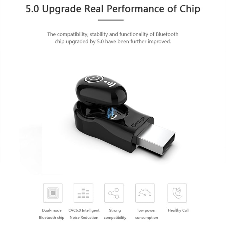 S650 Base de Chargement de Deuxième Génération Mini Écouteurs Bluetooth Oreillettes sans Fil Affaires Invisible Mains Libres Intra-Auriculaires avec Micro