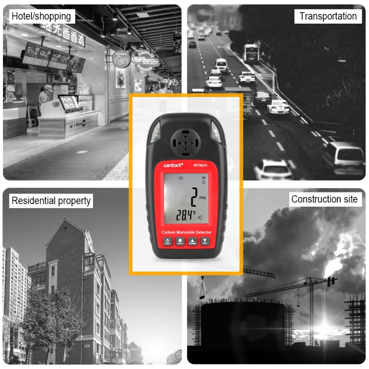Détecteur de monoxyde de carbone WINTACT WT8825, capteur de gaz CO indépendant, alarme de détection d'empoisonnement haute sensibilité, WT8825
