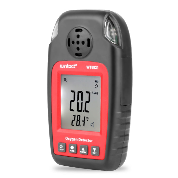Détecteur d'oxygène WINTACT WT8821 Capteur de gaz oxygène indépendant Alerte de mise en marche Détecteur d'alarme de poison haute sensibilité, WT8821