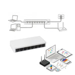 Mini commutateur Ethernet rapide 8 ports 10/100Mbps