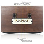 Enceinte sans fil portable en bois X6 avec caisson de basses Stéréo Bluetooth Radio FM de bureau, bois noir