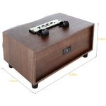 Enceinte sans fil portable en bois X6 avec caisson de basses Stéréo Bluetooth Radio FM de bureau, bois noir