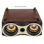 Enceinte sans fil portable en bois X6 avec caisson de basses Stéréo Bluetooth Radio FM de bureau, bois noir