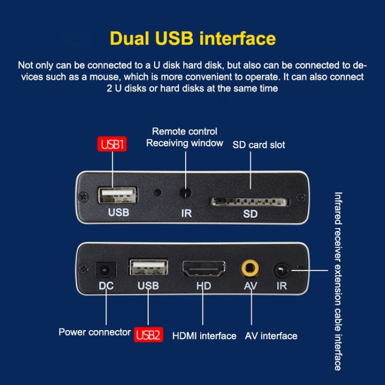 Lecteur HD 4K JEDX Machine AD unique Lecture automatique en boucle Vidéo PPT Écran horizontal et vertical Lecture U Disk SD, US, EU, UK