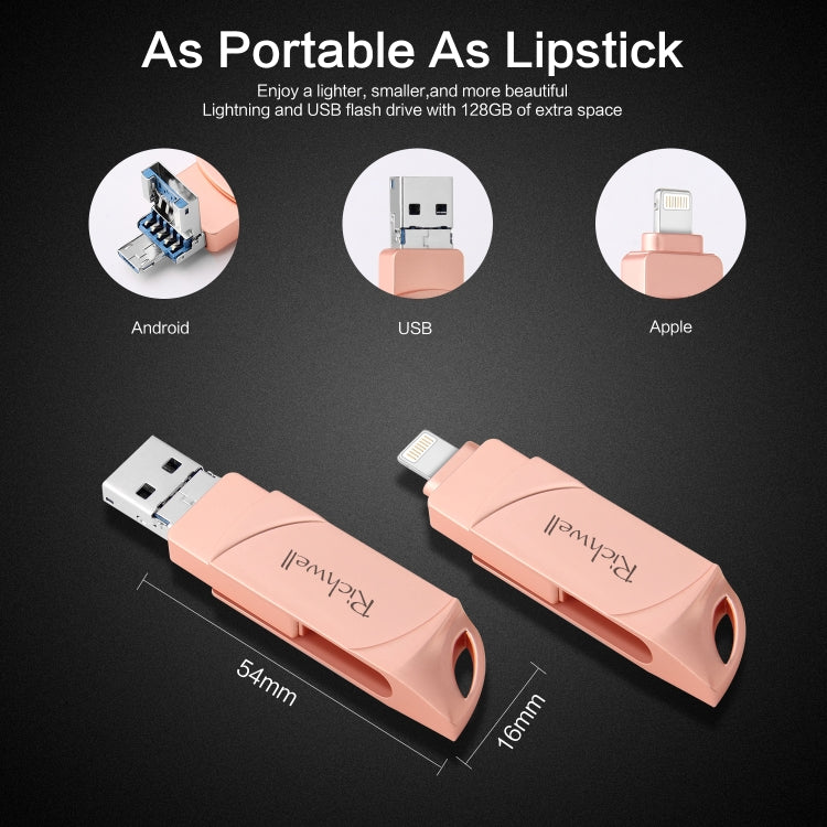 Clé USB Richwell DXZ65 32 Go 3-en-1 Micro USB + 8 broches + USB 3.0 Compatible iPhone et iOS