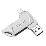Clé USB Richwell DXZ65 32 Go 3-en-1 Micro USB + 8 broches + USB 3.0 Compatible iPhone et iOS