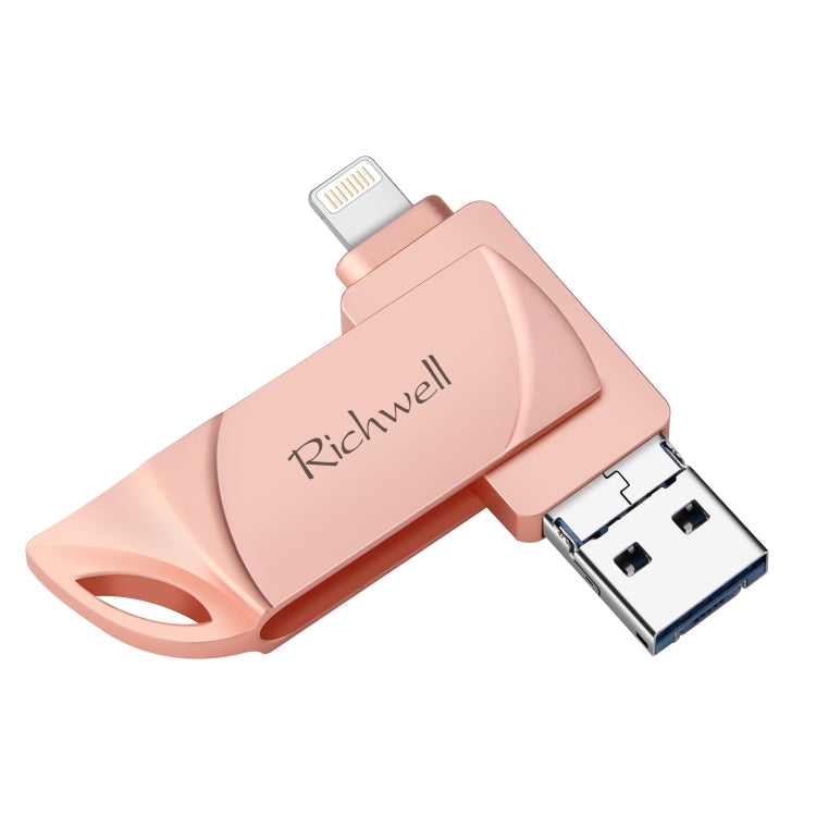 Clé USB Richwell DXZ65 32 Go 3-en-1 Micro USB + 8 broches + USB 3.0 Compatible iPhone et iOS