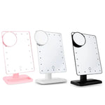 Miroir portable avec capteur tactile LED et lampe de bureau avec lumière d'appoint
