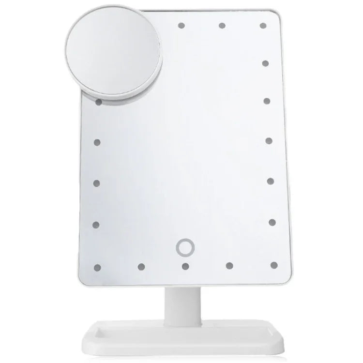 Miroir portable avec capteur tactile LED et lampe de bureau avec lumière d'appoint