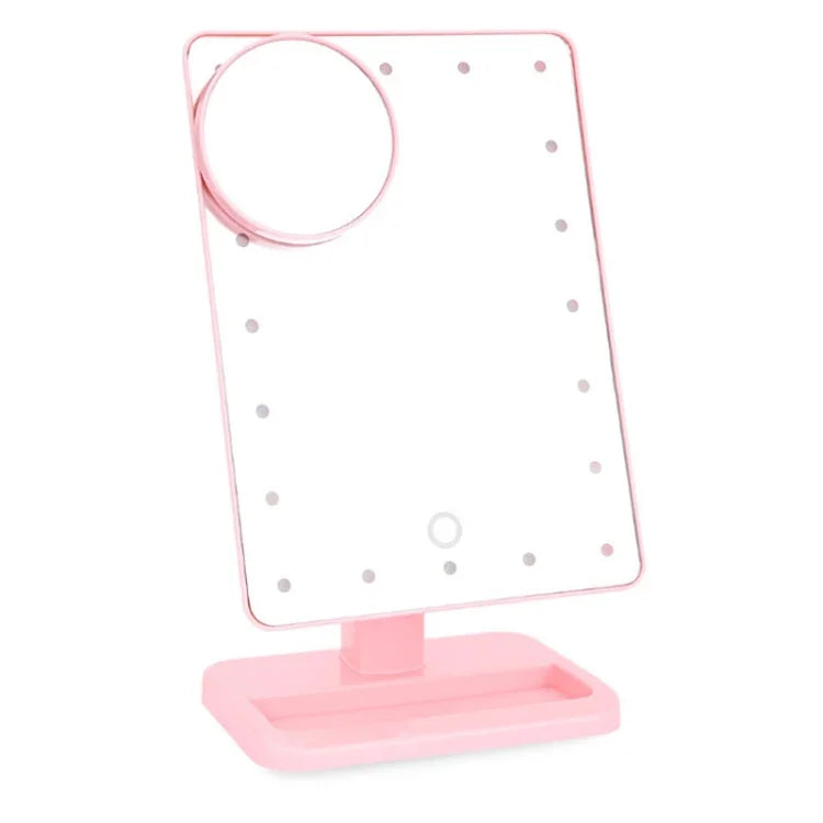 Miroir portable avec capteur tactile LED et lampe de bureau avec lumière d'appoint