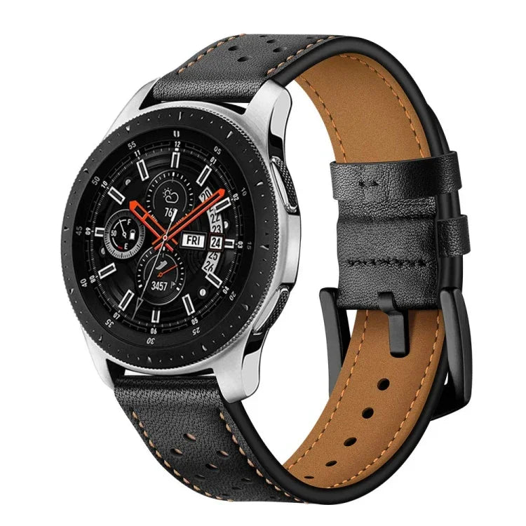 Bracelet sport en cuir à œillets pour Samsung Galaxy Watch Active 22 mm