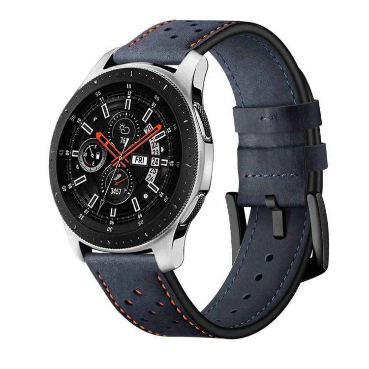 Bracelet sport en cuir à œillets pour Samsung Galaxy Watch Active 22 mm