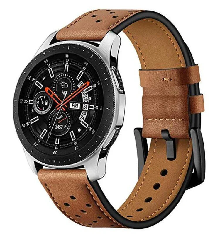 Bracelet sport en cuir à œillets pour Samsung Galaxy Watch Active 22 mm