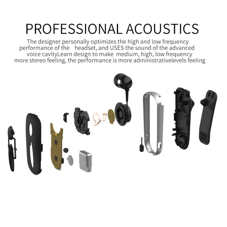 Écouteurs Bluetooth stéréo sans fil K36, avec rappel d'appel vibrant et clip, pour conducteur