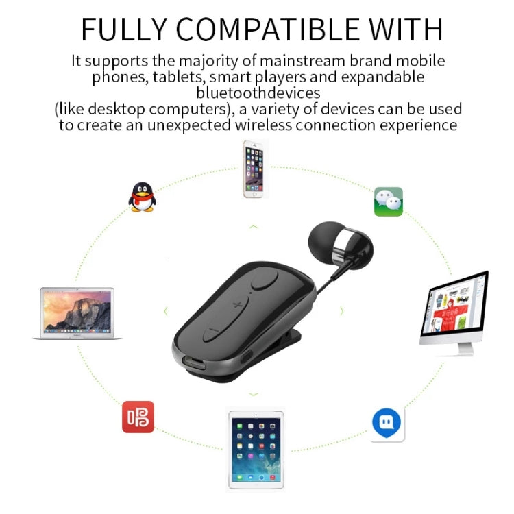 Écouteurs Bluetooth stéréo sans fil K36, avec rappel d'appel vibrant et clip, pour conducteur