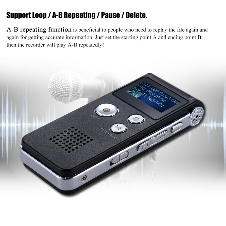SK-012 Enregistreur vocal 8GB USB Dictaphone professionnel Audio numérique avec lecteur WAV MP3 Fonction d'enregistrement, SK-012 8GB