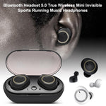 Écouteurs TWS-A1 Bluetooth 5.0 sans fil, mini invisibles, pour le sport, la course et la musique, avec boîtier de charge et micro