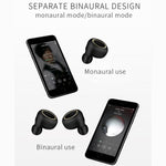 Écouteurs TWS-A1 Bluetooth 5.0 sans fil, mini invisibles, pour le sport, la course et la musique, avec boîtier de charge et micro