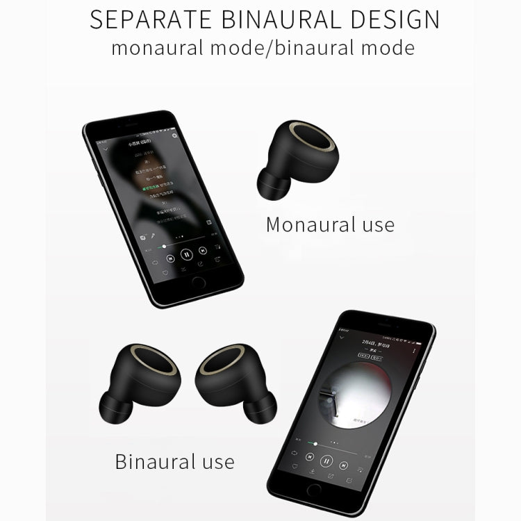 Écouteurs TWS-A1 Bluetooth 5.0 sans fil, mini invisibles, pour le sport, la course et la musique, avec boîtier de charge et micro