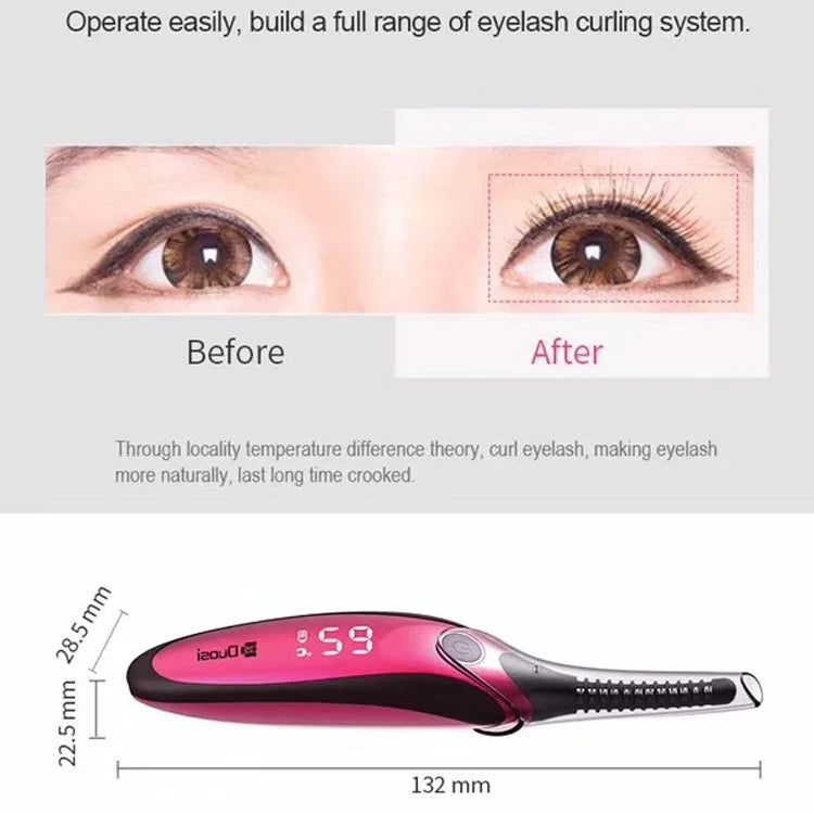 Duosi DY-102 Fer à Repasser Électrique Portable Style Stylo Chauffant Longue Durée Recourbe-Cils USB Rechargeable Clip Chauffant de Maquillage Bouclant