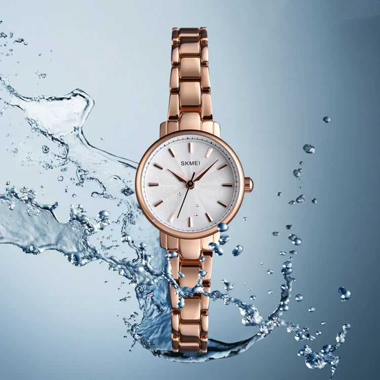 Skmei 1410 Lady Quartz Watch European and American Fashion Watch Business Leisure Steel Belt Lady Watch