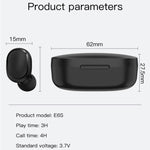 Écouteur sans fil E6S TWS Bluetooth V5.3 avec affichage LED, écouteurs Bluetooth étanches, E6S (noir)