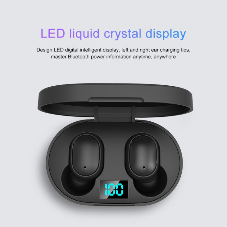 Écouteur sans fil E6S TWS Bluetooth V5.3 avec affichage LED, écouteurs Bluetooth étanches, E6S (noir)