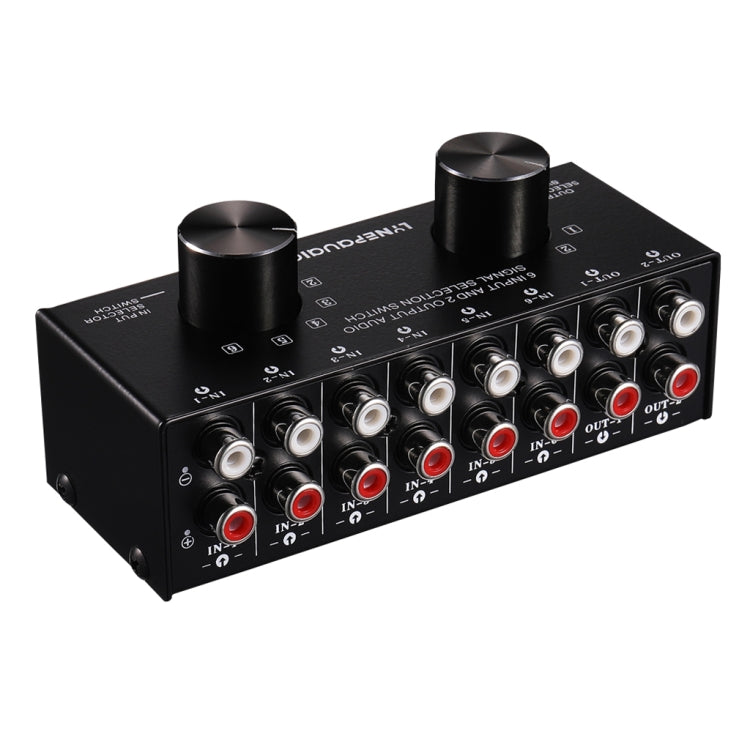 B026 Commutateur de sélection de source de signal audio 6 entrées 2 sorties ou 2 entrées 6 sorties Port RCA
