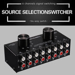B026 Commutateur de sélection de source de signal audio 6 entrées 2 sorties ou 2 entrées 6 sorties Port RCA