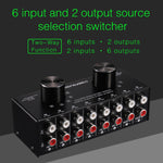 B026 Commutateur de sélection de source de signal audio 6 entrées 2 sorties ou 2 entrées 6 sorties Port RCA
