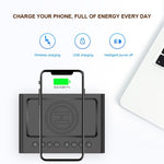 Haut-parleur Bluetooth AEC BT508 avec charge sans fil, réveil LED, power bank trois-en-un