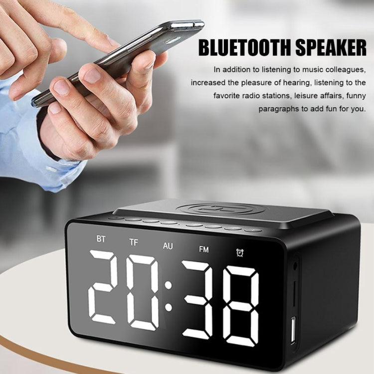 Haut-parleur Bluetooth AEC BT508 avec charge sans fil, réveil LED, power bank trois-en-un