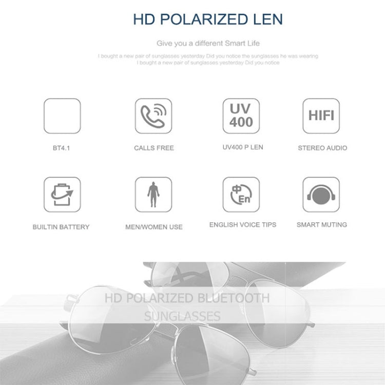 Écouteur sans fil A8 Casque Bluetooth Lunettes Casque audio Lunettes intelligentes Écouteur mains libres avec micro, A8