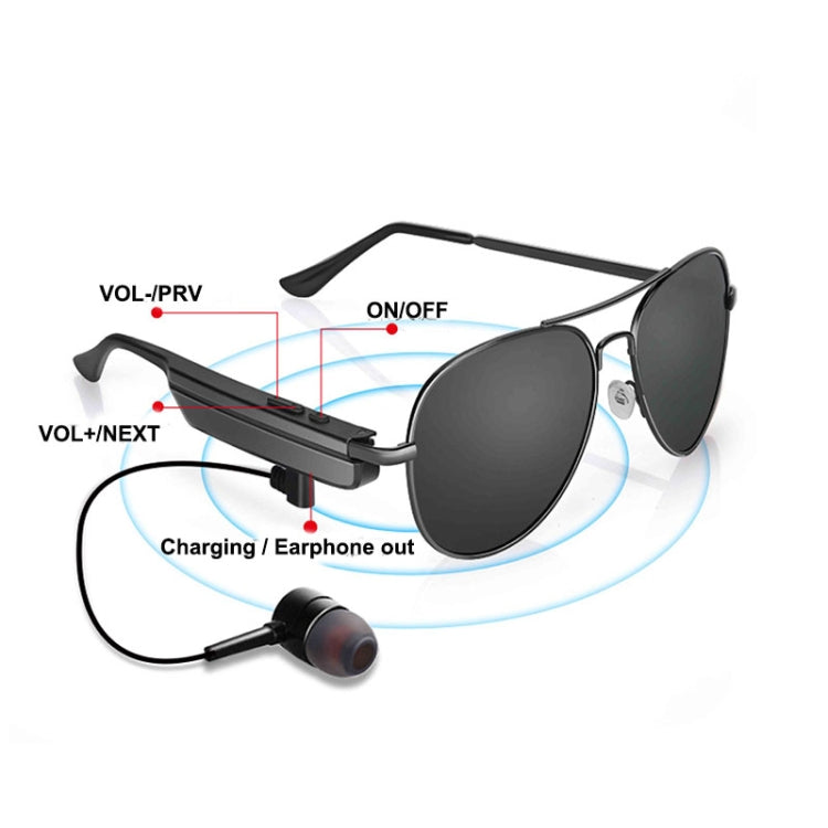 Écouteur sans fil A8 Casque Bluetooth Lunettes Casque audio Lunettes intelligentes Écouteur mains libres avec micro, A8