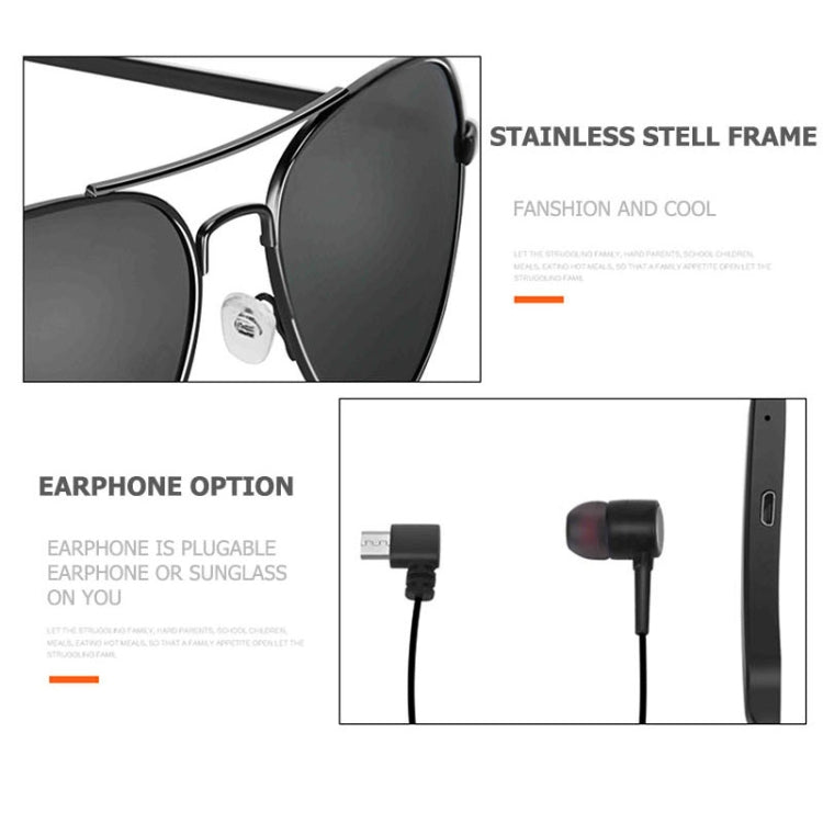Écouteur sans fil A8 Casque Bluetooth Lunettes Casque audio Lunettes intelligentes Écouteur mains libres avec micro, A8