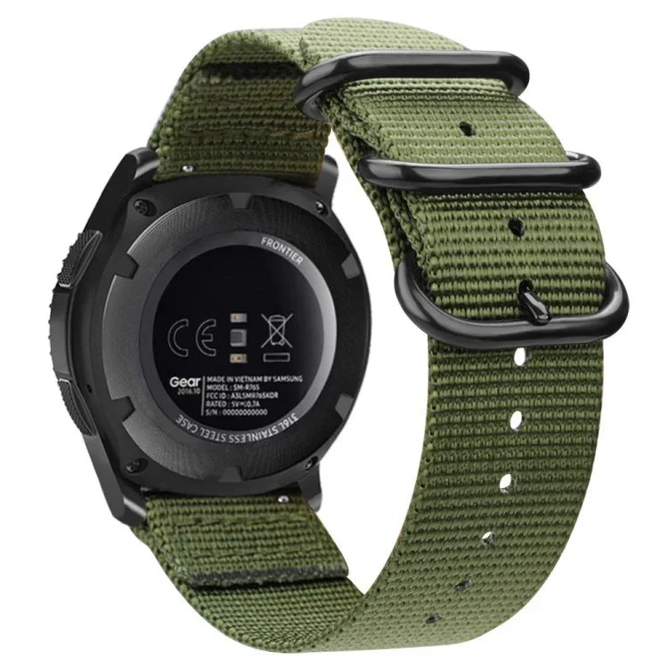 Pour Samsung Galaxy Watch Active 20mm Sangle en nylon à trois anneaux S3, pour Samsung Galaxy Watch Active 2 20mm / Gear S3