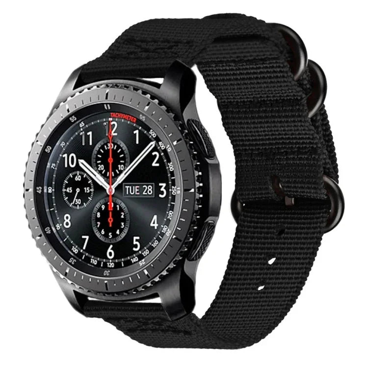 Pour Samsung Galaxy Watch Active 20mm Sangle en nylon à trois anneaux S3, pour Samsung Galaxy Watch Active 2 20mm / Gear S3
