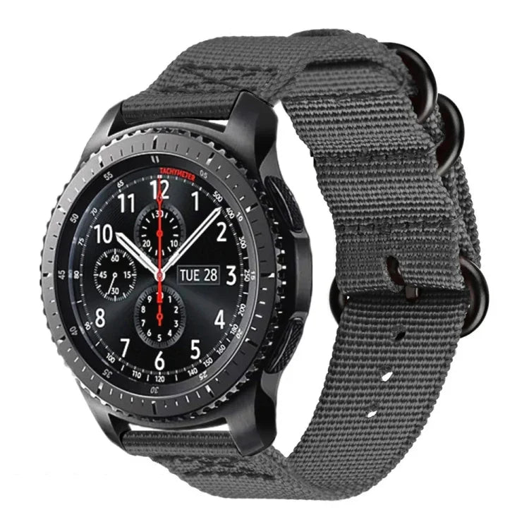 Pour Samsung Galaxy Watch Active 20mm Sangle en nylon à trois anneaux S3, pour Samsung Galaxy Watch Active 2 20mm / Gear S3