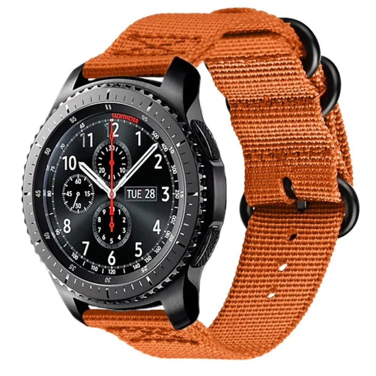 Pour Samsung Galaxy Watch Active 20mm Sangle en nylon à trois anneaux S3, pour Samsung Galaxy Watch Active 2 20mm / Gear S3