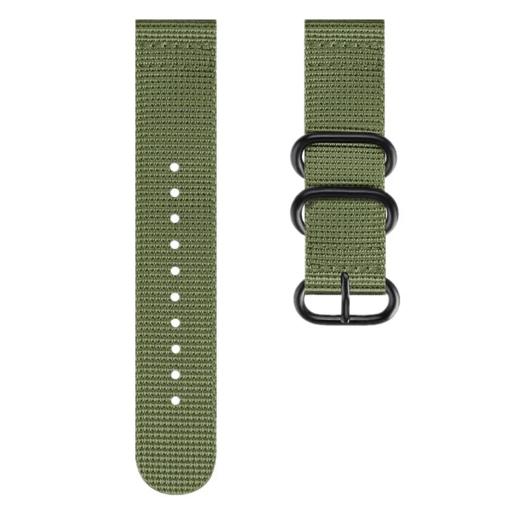 Pour bracelet en nylon à trois anneaux Samsung Galaxy Watch Active 18 mm S3, pour Samsung Galaxy Watch Active 2 18 mm / Gear S3