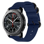 Pour bracelet en nylon à trois anneaux Samsung Galaxy Watch Active 18 mm S3, pour Samsung Galaxy Watch Active 2 18 mm / Gear S3