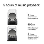 BT628 Enceintes Bluetooth TWS Portables Transparentes 10W avec Base Magnétique Connectable Subwoofer Stéréo Basses pour l'Extérieur