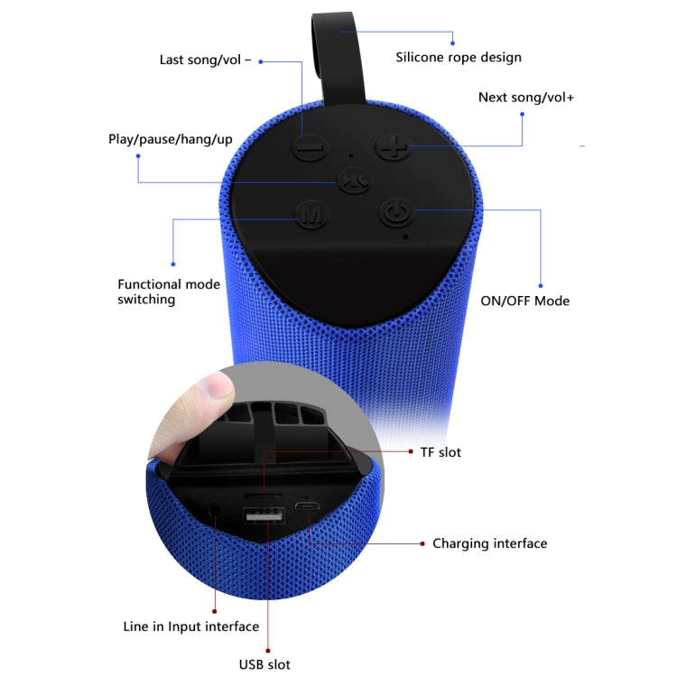 Enceintes Bluetooth Portables TG113 Étanche Stéréo Extérieur Haut-Parleur MP3 Son Basse avec Radio FM