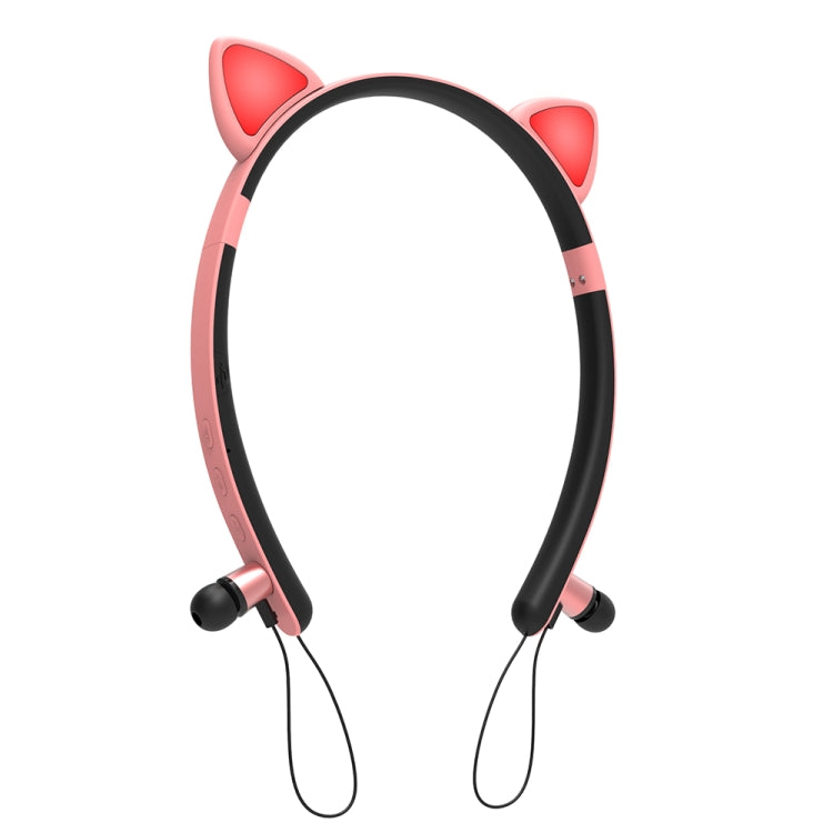 Casque Bluetooth sans fil ZW29 avec oreilles de chat, son stéréo HIFI, mode sport portable en extérieur, avec micro et lumière LED brillante